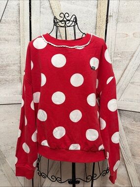 Vans Disney Collab: Minnie's Red and White Polka Dot Sweatshirt
